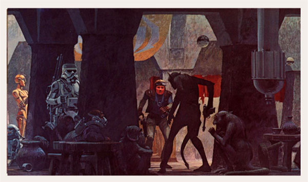 Early Ralph McQuarrie Painting of the Mos Eisley Cantina