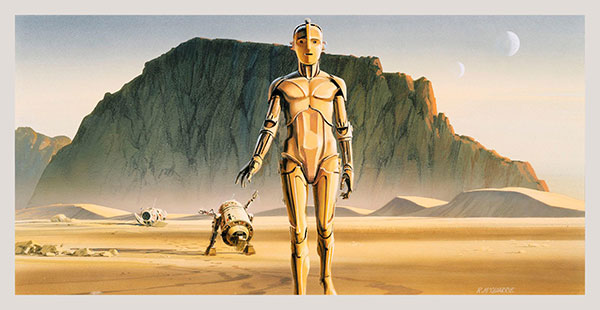 Early Ralph McQuarrie Painting of Droids